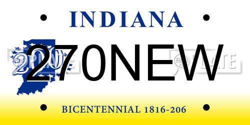 270NEW Indiana License Plate