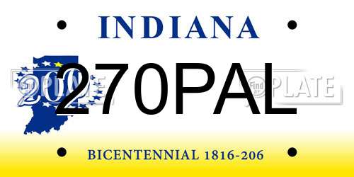 270PAL Indiana License Plate