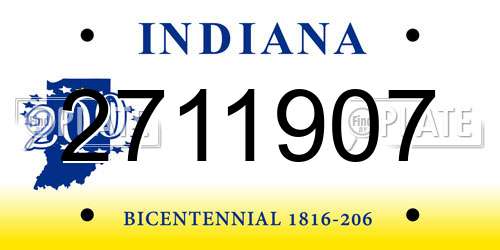 2711907 Indiana License Plate
