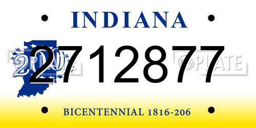 2712877 Indiana License Plate