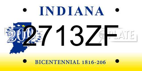 2713ZF Indiana License Plate