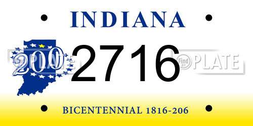 2716 Indiana License Plate