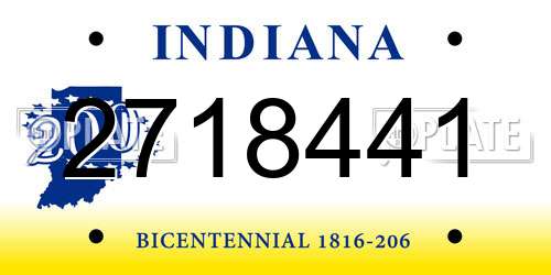2718441 Indiana License Plate