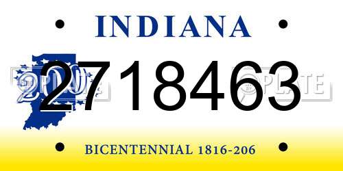 2718463 Indiana License Plate