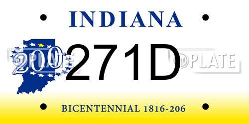 271D Indiana License Plate
