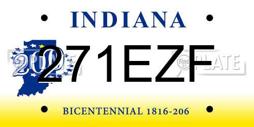 271EZF Indiana License Plate