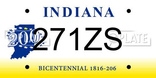 271ZS Indiana License Plate
