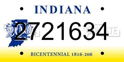 2721634 Indiana License Plate