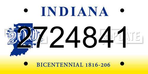 2724841 Indiana License Plate