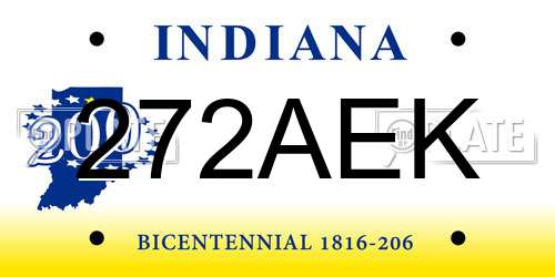 272AEK Indiana License Plate