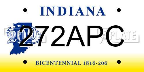 272APC Indiana License Plate