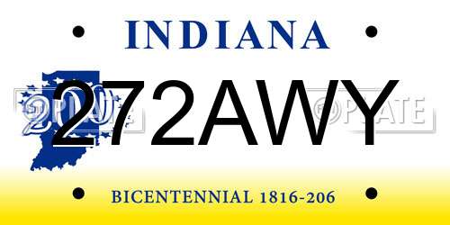 272AWY Indiana License Plate