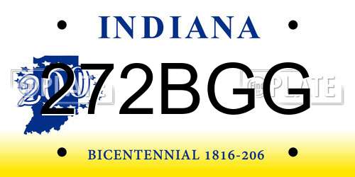 272BGG Indiana License Plate