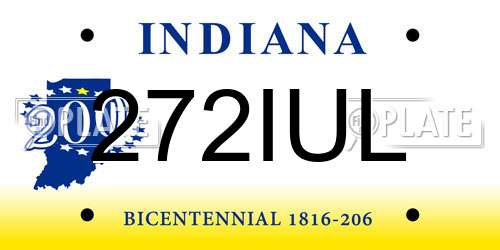 272IUL Indiana License Plate