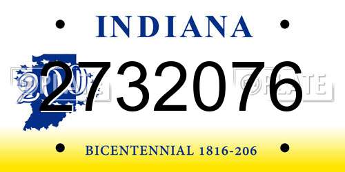 2732076 Indiana License Plate