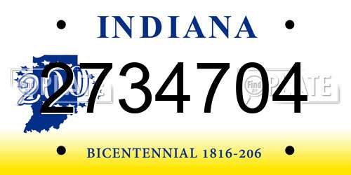 2734704 Indiana License Plate