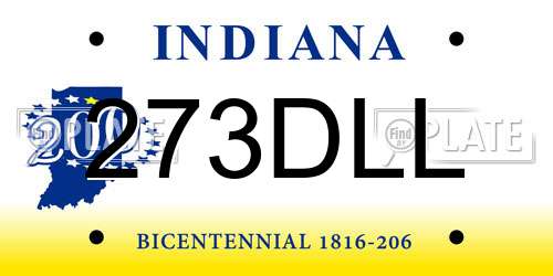 273DLL Indiana License Plate