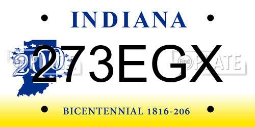 273EGX Indiana License Plate