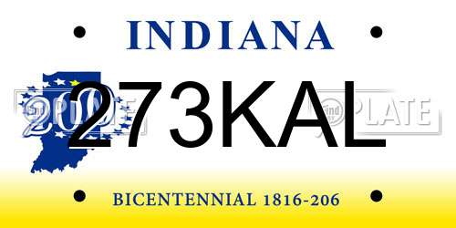 273KAL Indiana License Plate