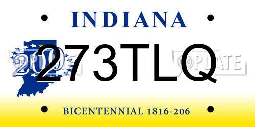 273TLQ Indiana License Plate