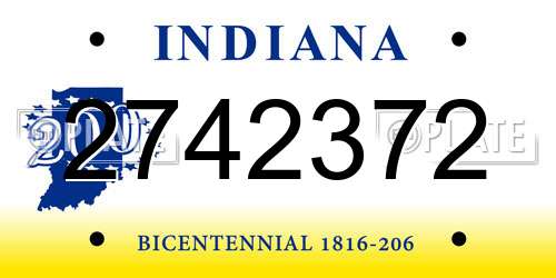 2742372 Indiana License Plate