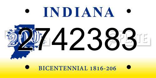 2742383 Indiana License Plate