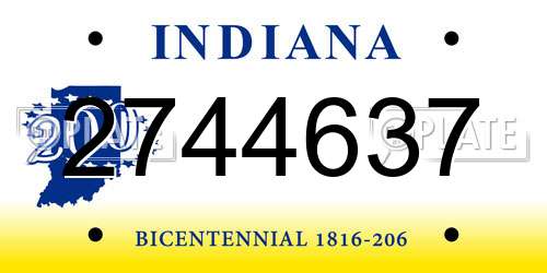 2744637 Indiana License Plate