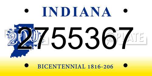 2755367 Indiana License Plate