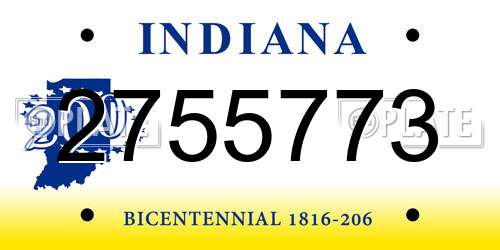 2755773 Indiana License Plate