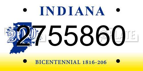 2755860 Indiana License Plate
