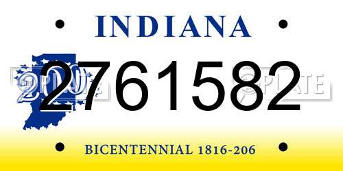 2761582 Indiana License Plate