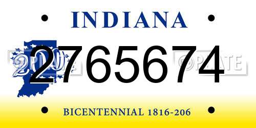 2765674 Indiana License Plate