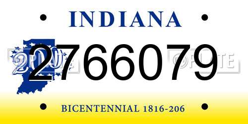 2766079 Indiana License Plate