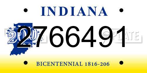 2766491 Indiana License Plate