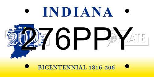 276PPY Indiana License Plate