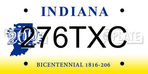 276TXC Indiana License Plate
