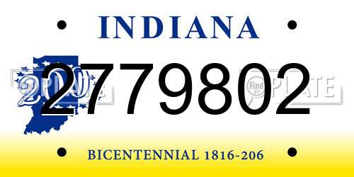 2779802 Indiana License Plate