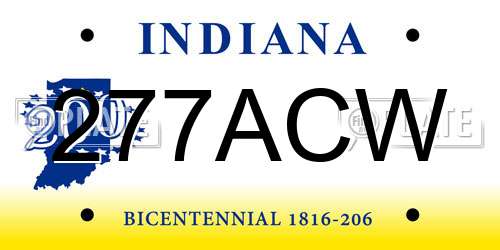 277ACW Indiana License Plate