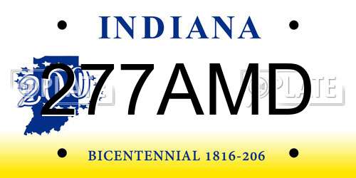 277AMD Indiana License Plate