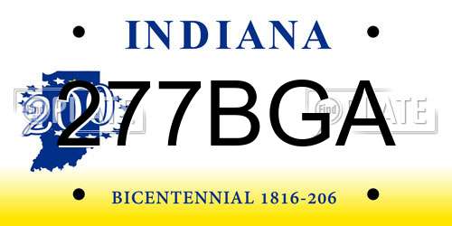 277BGA Indiana License Plate