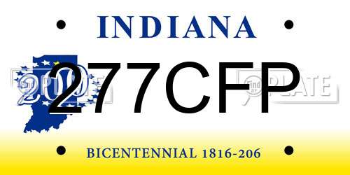 277CFP Indiana License Plate