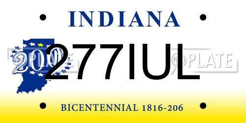277IUL Indiana License Plate