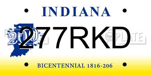 277RKD Indiana License Plate