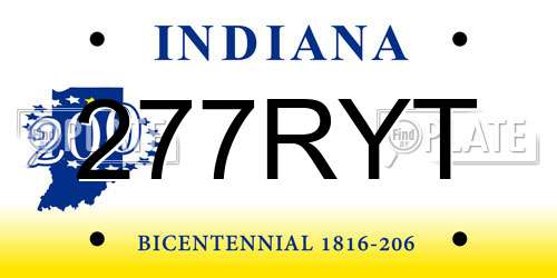 277RYT Indiana License Plate