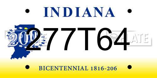 277T64 Indiana License Plate