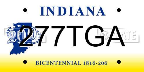 277TGA Indiana License Plate