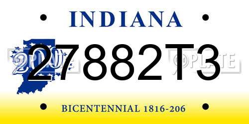 27882T3 Indiana License Plate