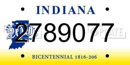 2789077 Indiana License Plate