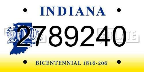 2789240 Indiana License Plate