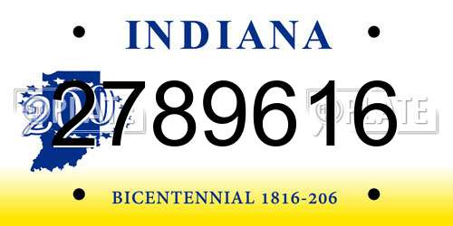 2789616 Indiana License Plate